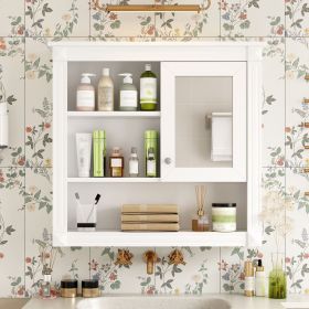 32'' Bathroom Wall Cabinet with Mirror, Wall Mounted Medicine Cabinet with 4 Shelves, Mirrored Door Over Toilet Storage Cabinet& Adjustable Shelv
