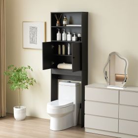 Over The Toilet Storage Cabinet, Farmhouse Storage Cabinet Over Toilet with 2 Barn Door & Toilet Paper Holder Stand,Home Space-Saving Toilet Rack