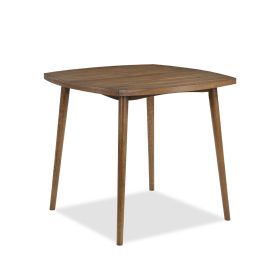 1pc Mid-Century Modern Counter-Height Dining Table Square Brown Finish Solid Wood Wooden Dining Room Furniture