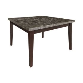 Dark Cherry Finish Wooden Counter Height Table Marble Top 1pc Kitchen Dining Room Furniture Transitional Style