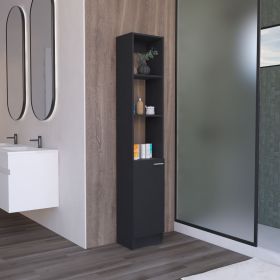 Parks Linen Bathroom Storage Cabinet with one Doors, Tall Bathroom Cabinet with 6 Shelves, for Bathroom, Living Room, Kitchen (Color: as Pic)