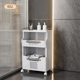 Laundry Basket Bathroom Foldable Dirty Clothes Storage Basket Wall Hanging Shelf (size: 2-layer)