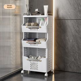 Laundry Basket Bathroom Foldable Dirty Clothes Storage Basket Wall Hanging Shelf (size: 3-layer)